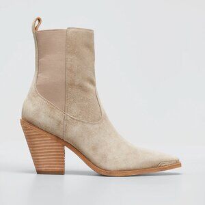 Sigerson Morrison Faith Leather Square-Toe Western Booties Size 10